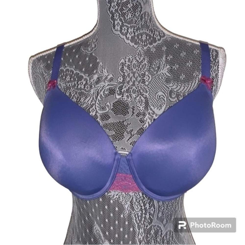 Modern Movement convertible‎ bra.  Periwinkle blue/purple and pink.  38D